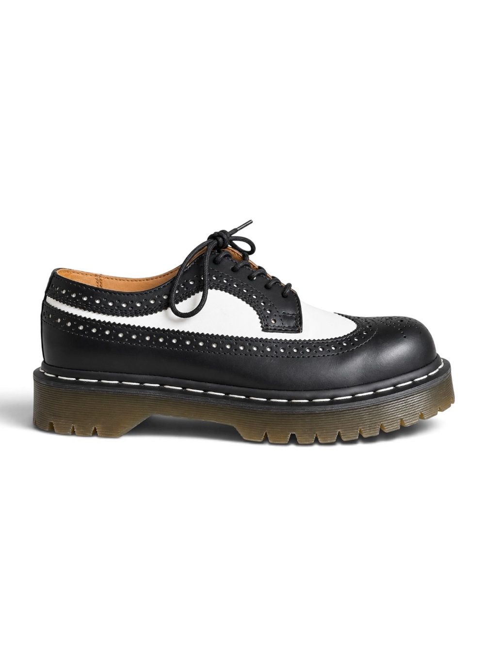Dr. Martens 3989 Bex Smooth Leather Brogue Shoes Black White Size 9